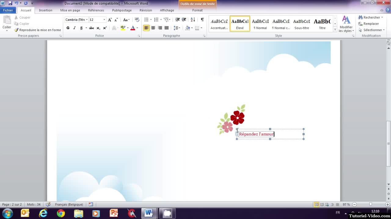 exemple carte de voeux word